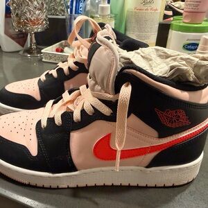 Nike Jordan High-Top Sneakers in Pink and Black